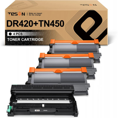 TN450+DR420 TESEN Compatible Toner and Drum Cartridge Replacement (1D+3T)